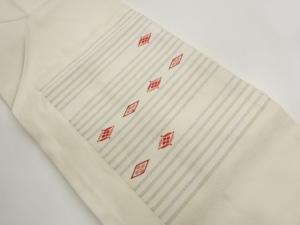 横縞に花菱模様織り出し名古屋帯